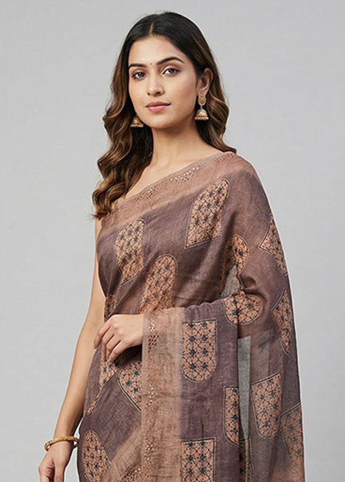 Pink Cotton Saree With Blouse Piece