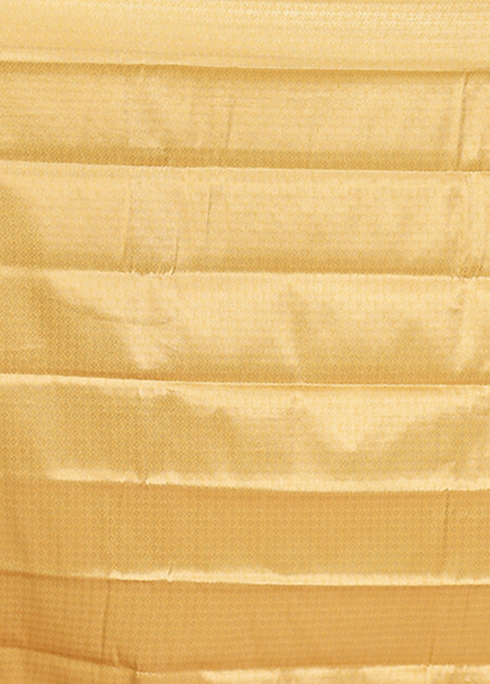 Yellow Kanjivaram Silk Saree With Blouse Piece