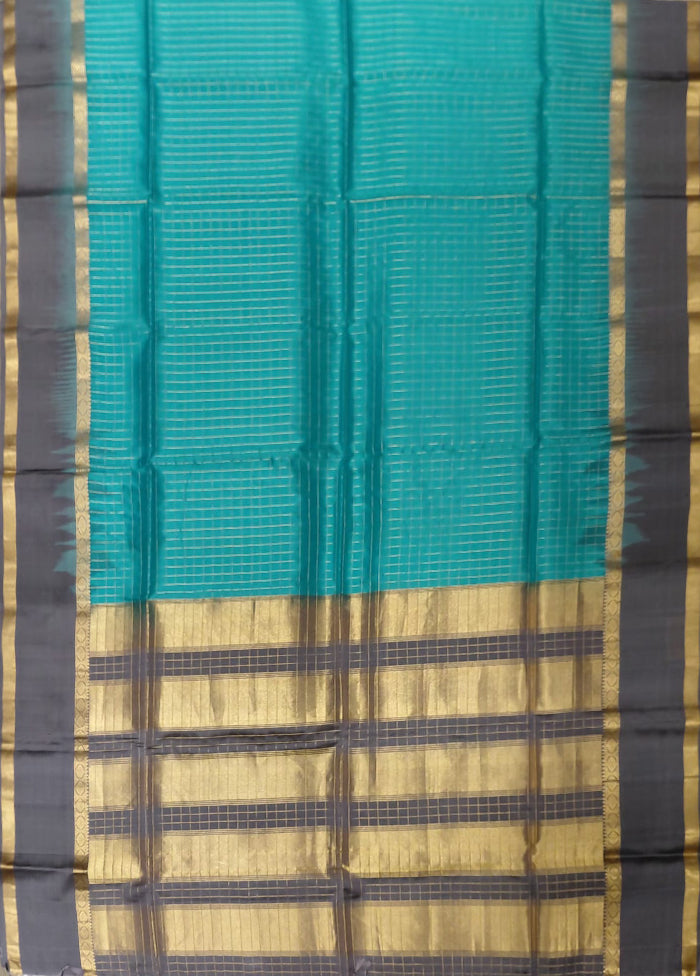 Green Handloom Kanjivaram Pure Silk Saree With Blouse Piece