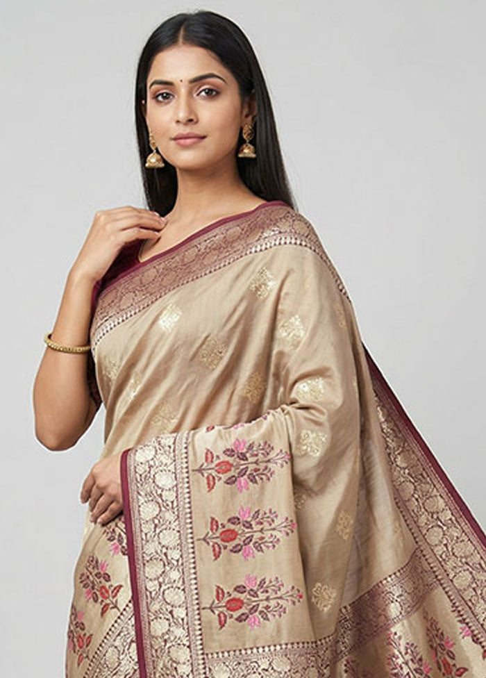 Yellow Tanchoi Silk Saree With Blouse Piece