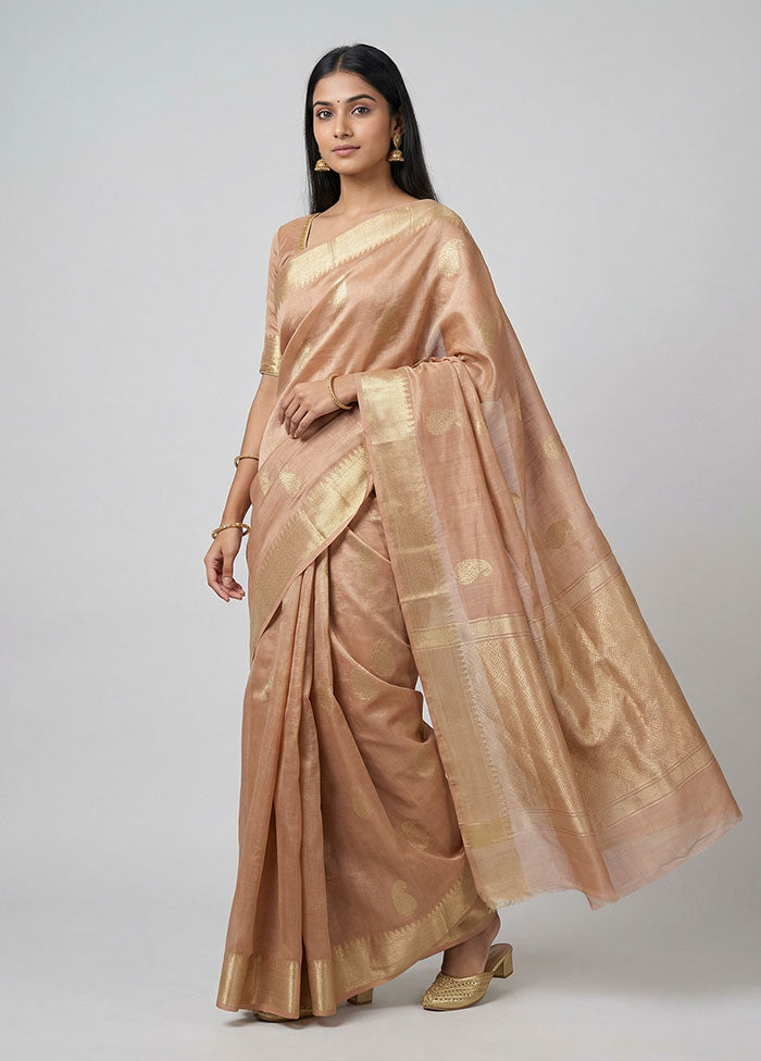 Pink Tissue Silk Saree With Blouse Piece