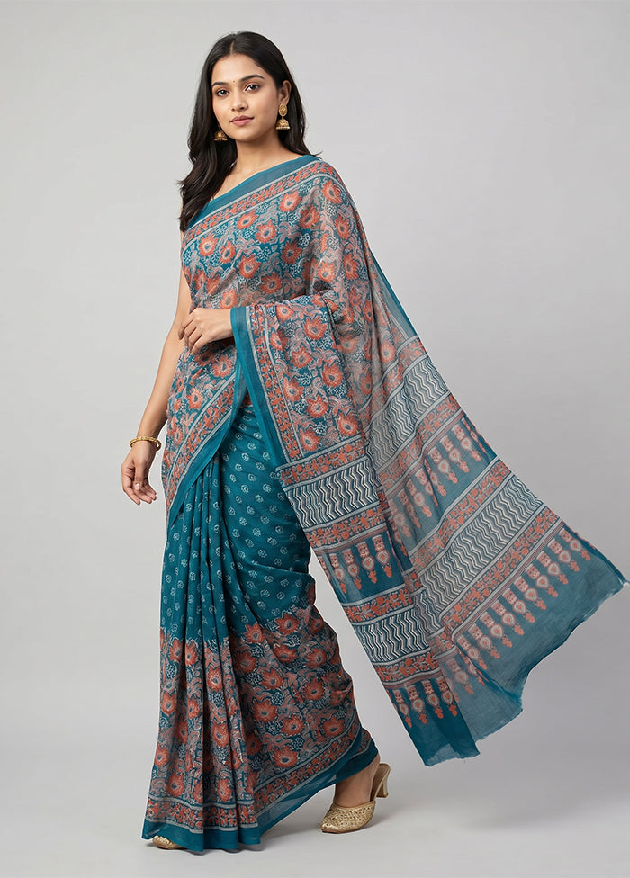 Multicolor Chiffon Silk Saree With Blouse Piece