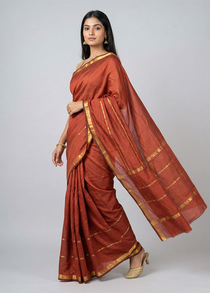 Maroon Kanjivaram Silk Saree With Blouse Piece