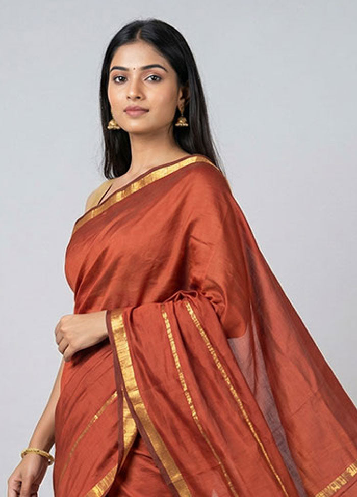 Maroon Kanjivaram Silk Saree With Blouse Piece