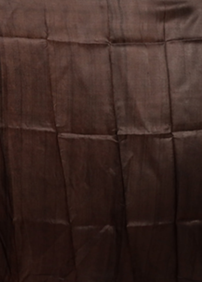 Black Printed Silk Saree Without Blouse Piece