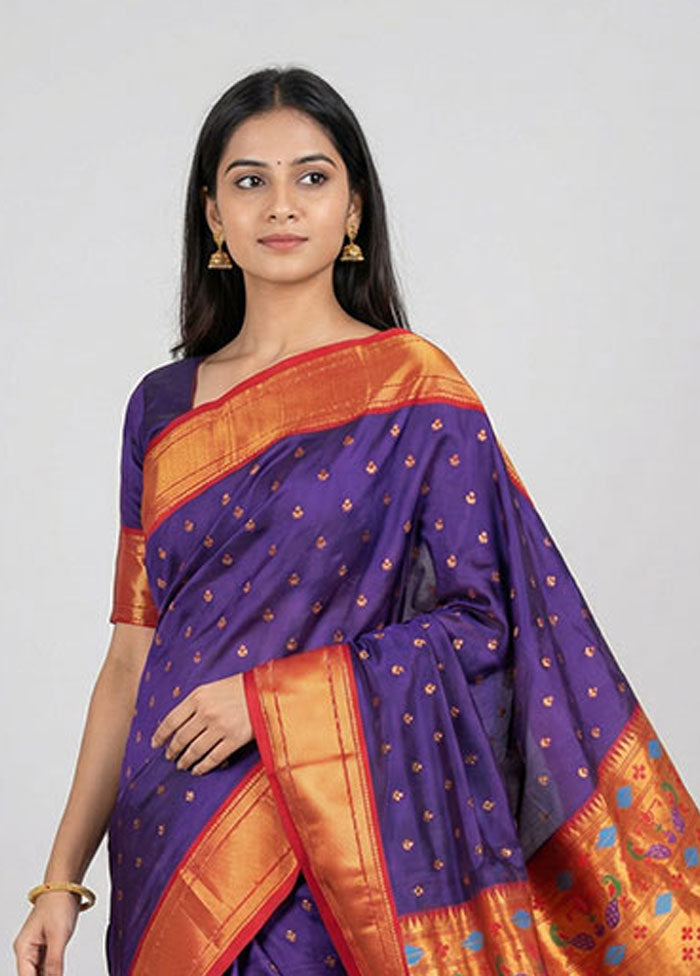 Blue Kanjivaram Silk Saree With Blouse Piece