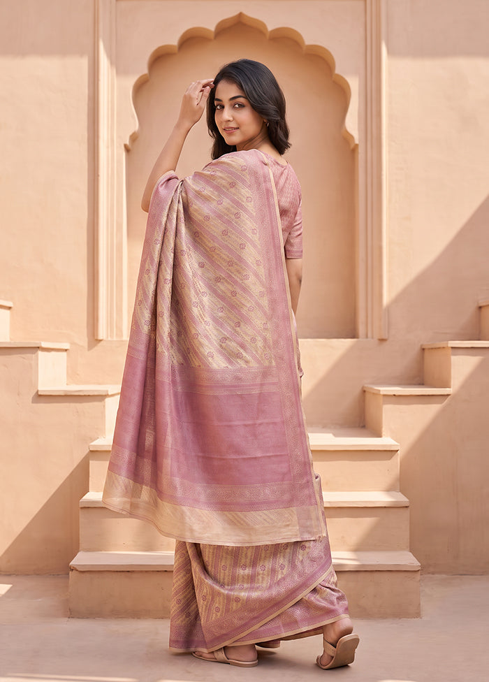 Cream Kora Silk Saree With Blouse Piece