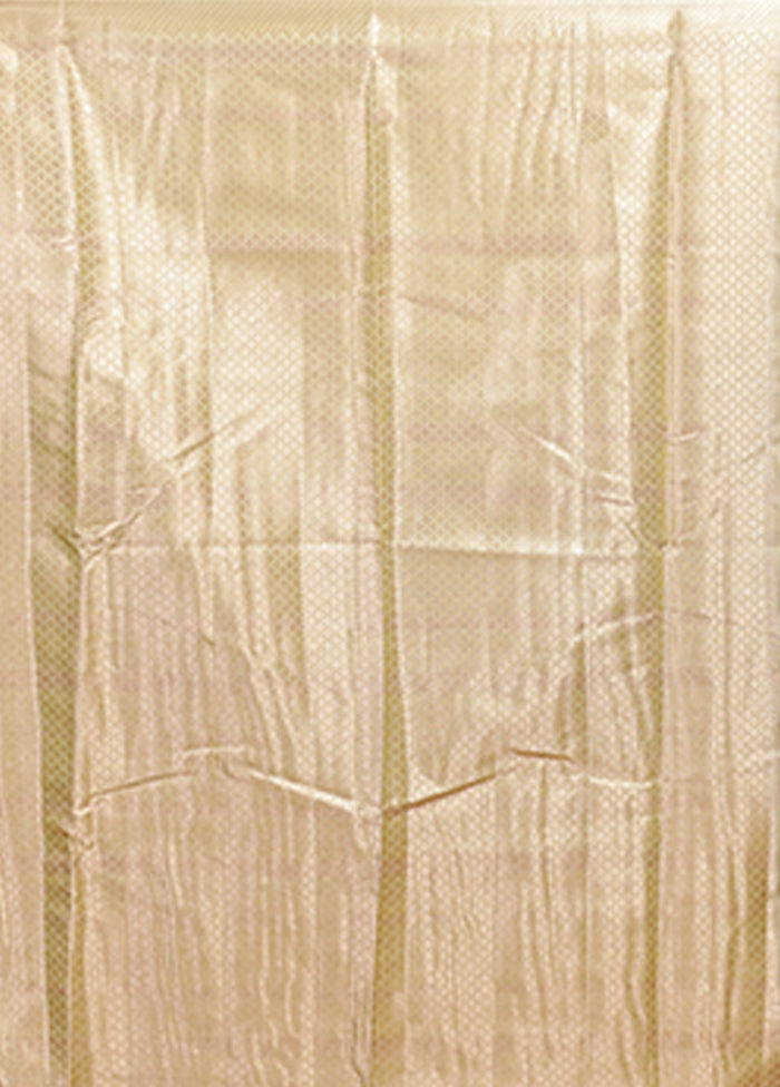 Yellow Dupion Silk Saree With Blouse Piece