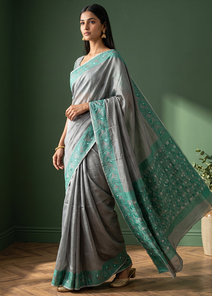 Green Jamdani Cotton Saree Without Blouse Piece