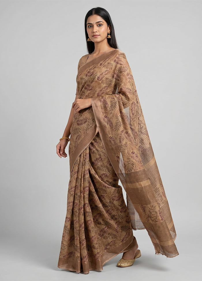 Green Tussar Silk Saree With Blouse Piece