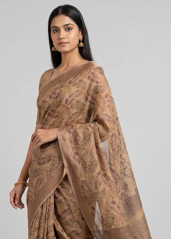 Green Tussar Silk Saree With Blouse Piece