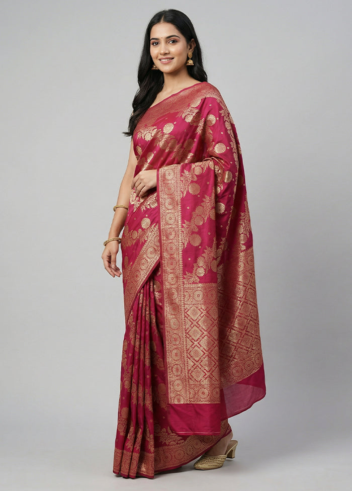 Red Dupion Silk Saree With Blouse Piece