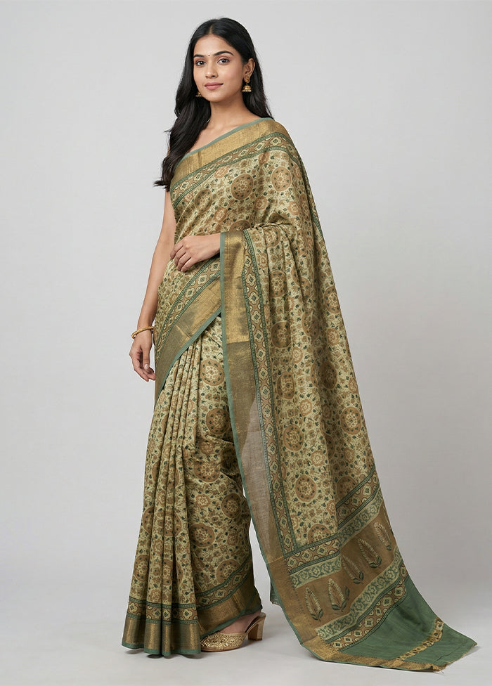 Yellow Chanderi Silk Saree With Blouse Piece