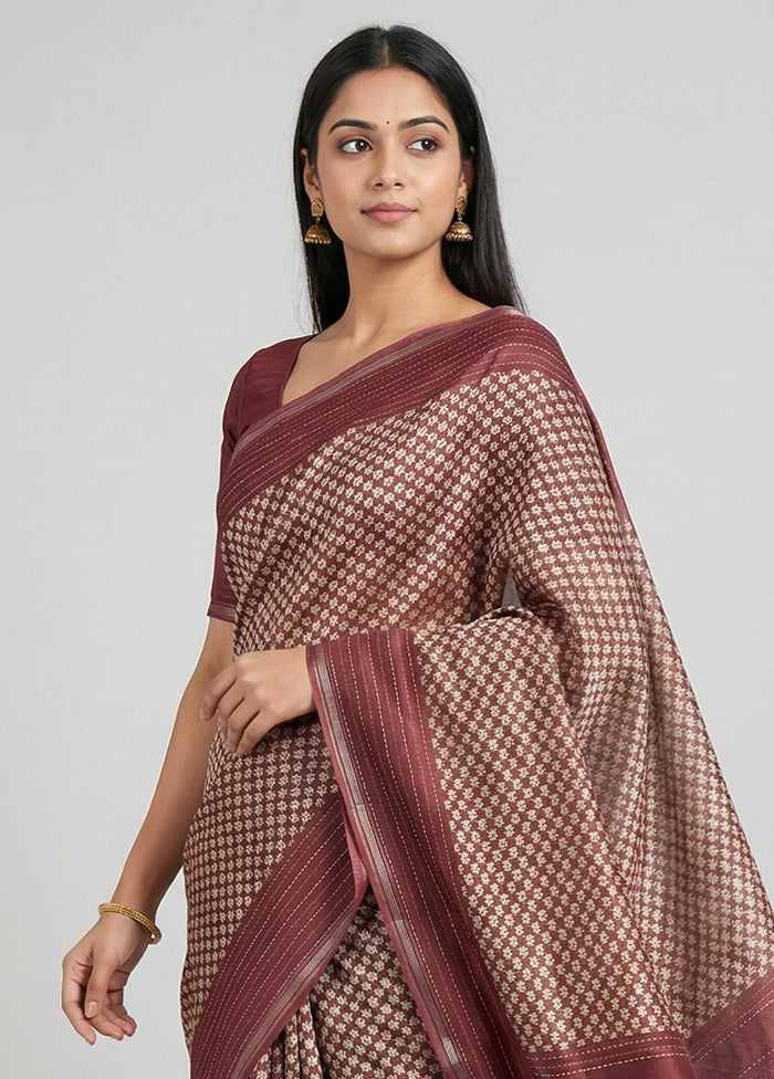 Pink Chanderi Silk Saree With Blouse Piece