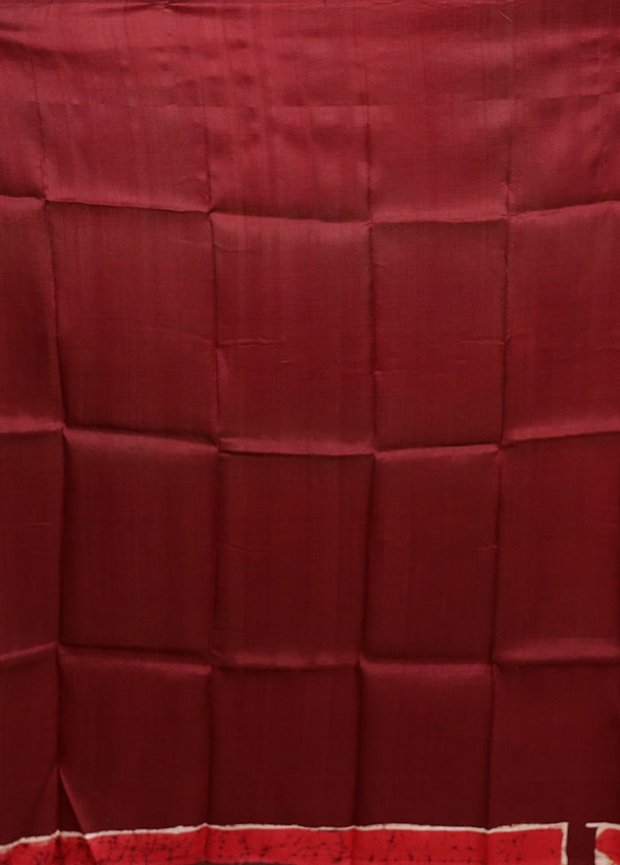 Purple Printed Silk Saree Without Blouse Piece