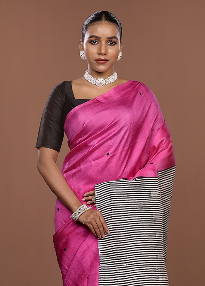 Black Printed Silk Saree Without Blouse Piece