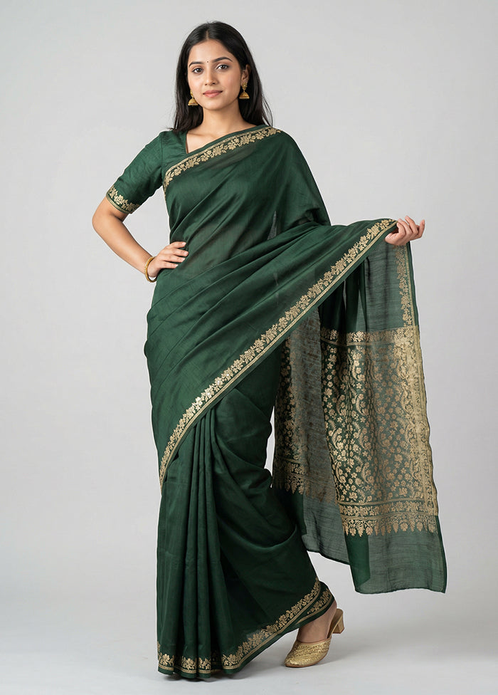 Black Katan Silk Saree With Blouse Piece