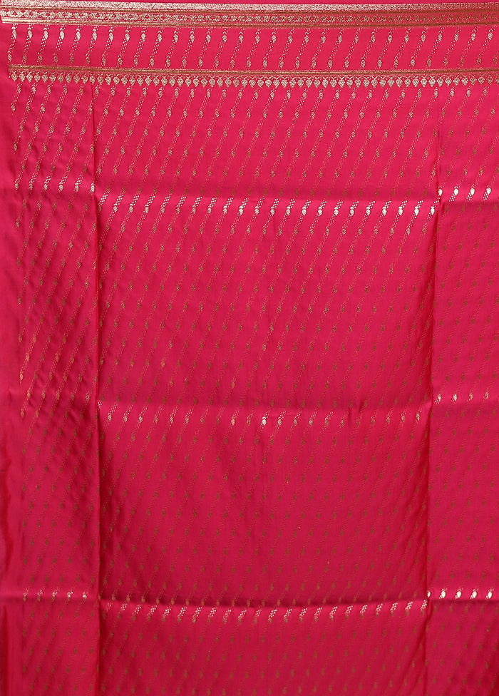 Maroon Banarasi Silk Saree With Blouse Piece