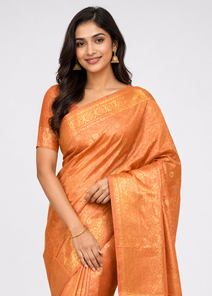 Maroon Banarasi Silk Saree With Blouse Piece