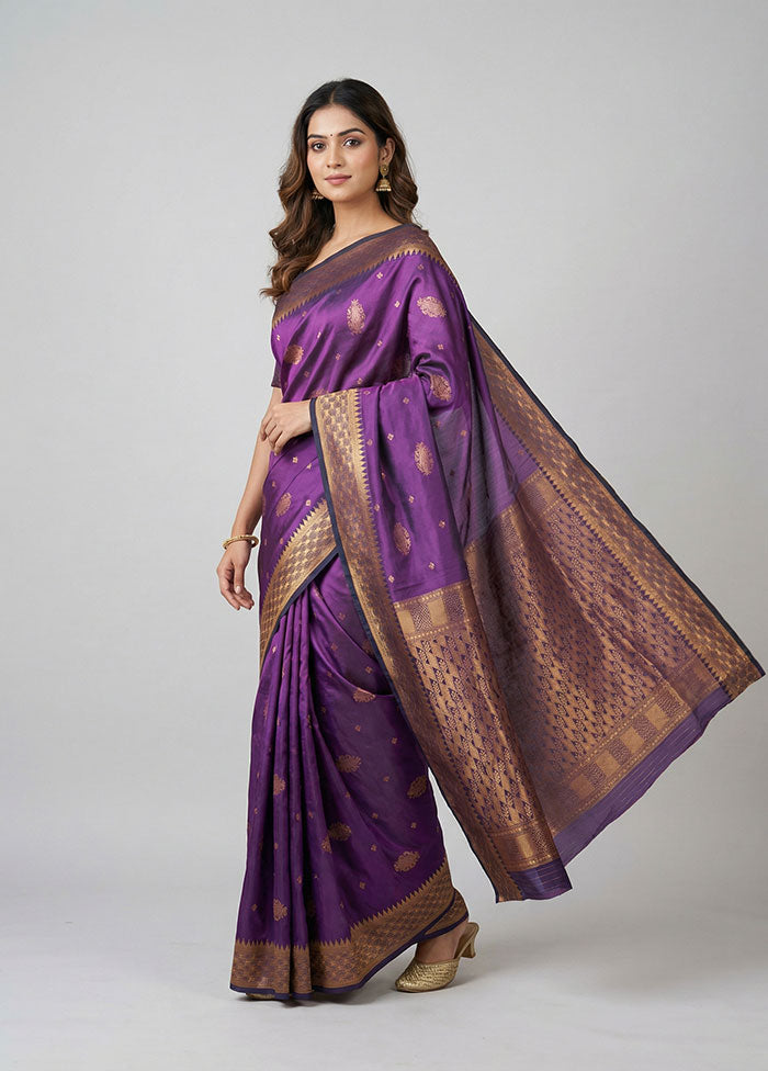 Green Dupion Silk Saree With Blouse Piece