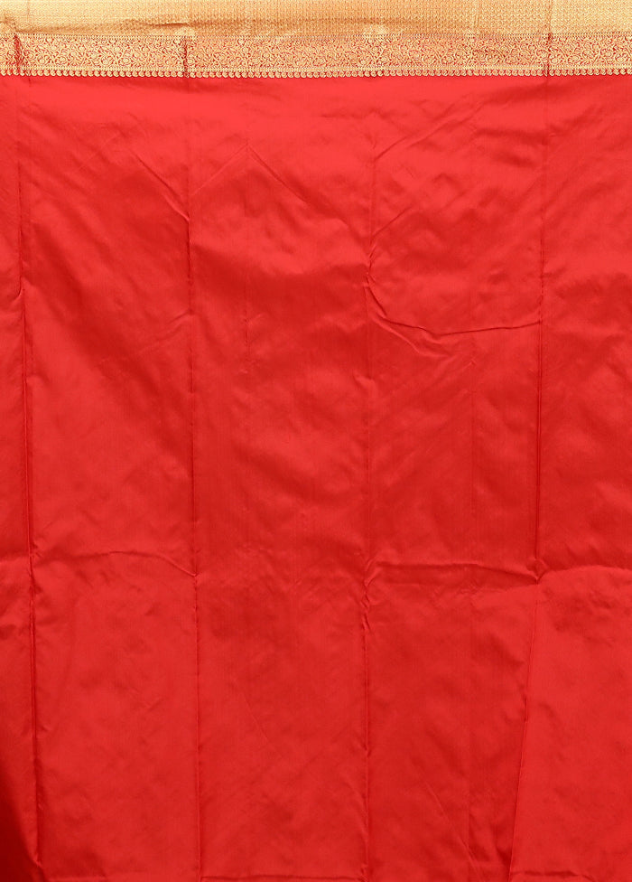 Red Kanjivaram Silk Saree With Blouse Piece