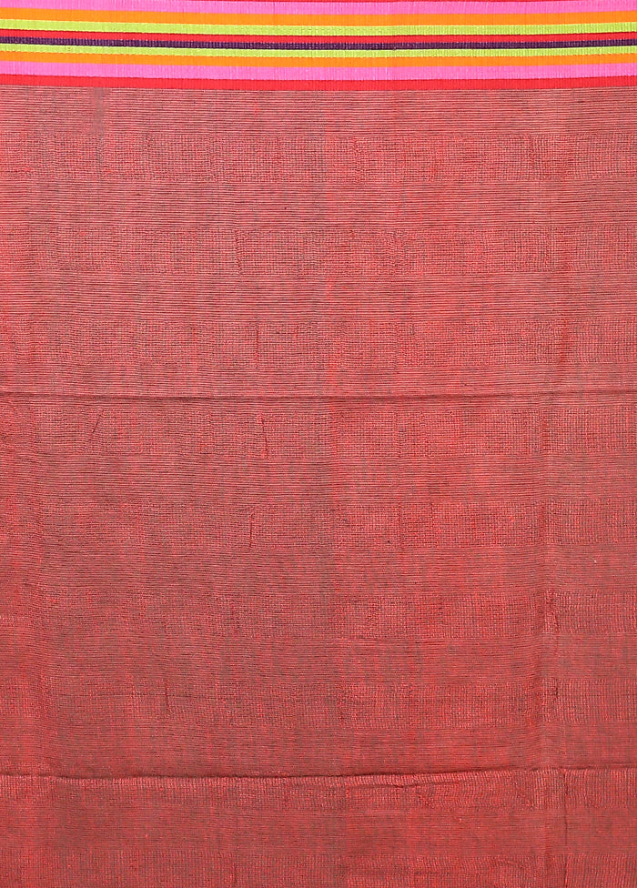 Maroon Matka Silk Saree With Blouse Piece