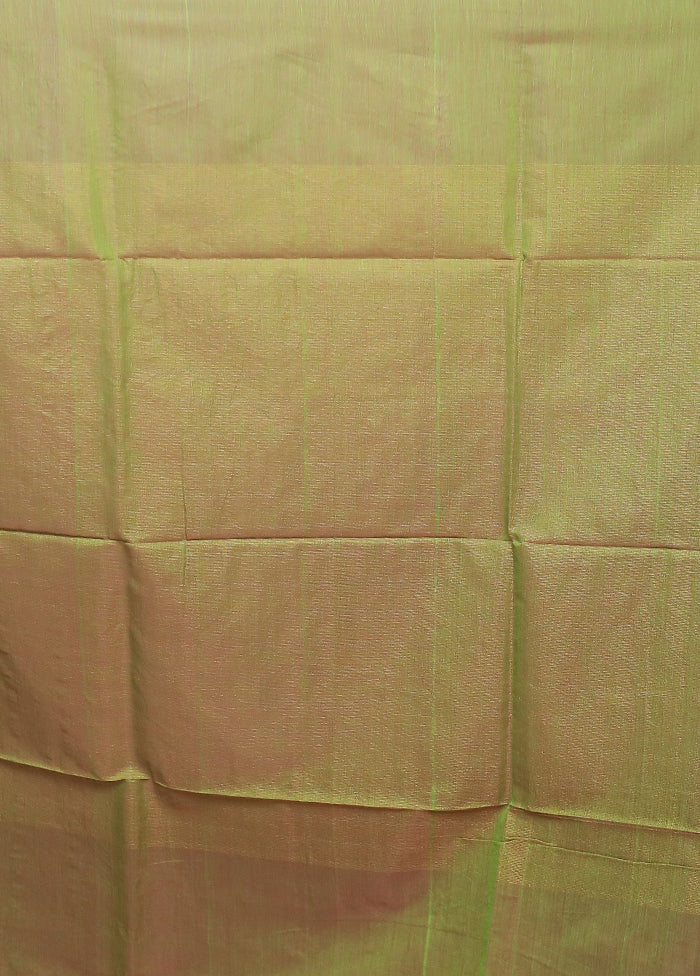 Green Matka Silk Saree With Blouse Piece