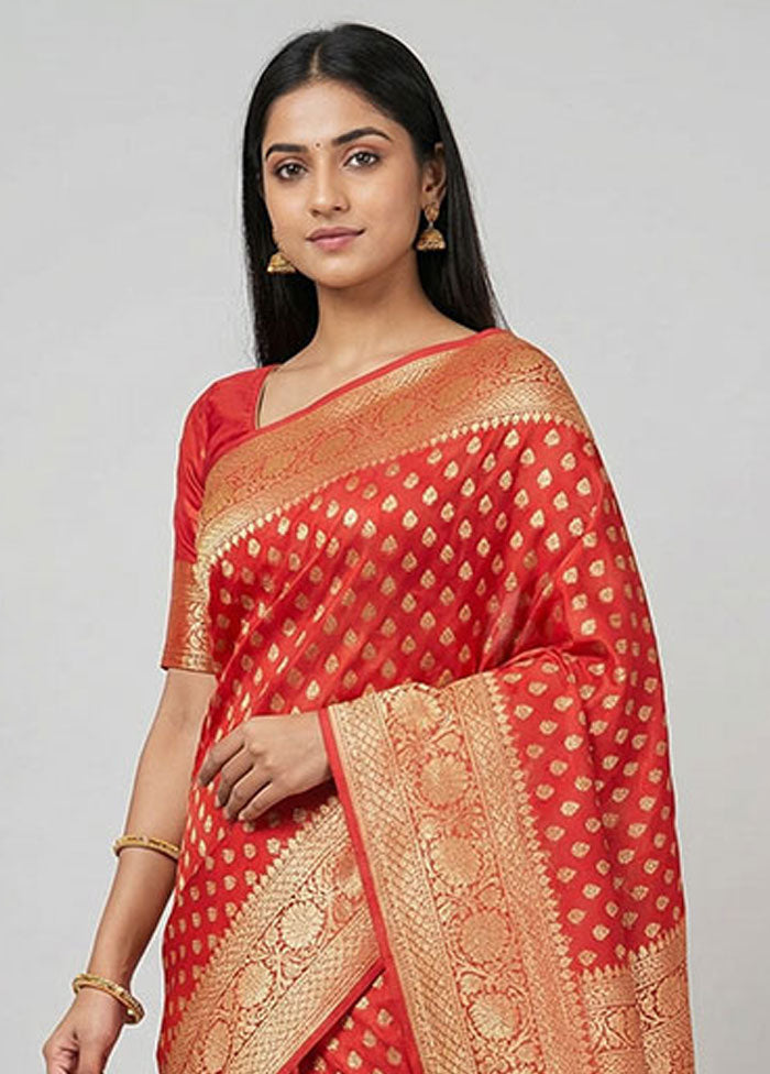 Pink Kora Silk Saree With Blouse Piece