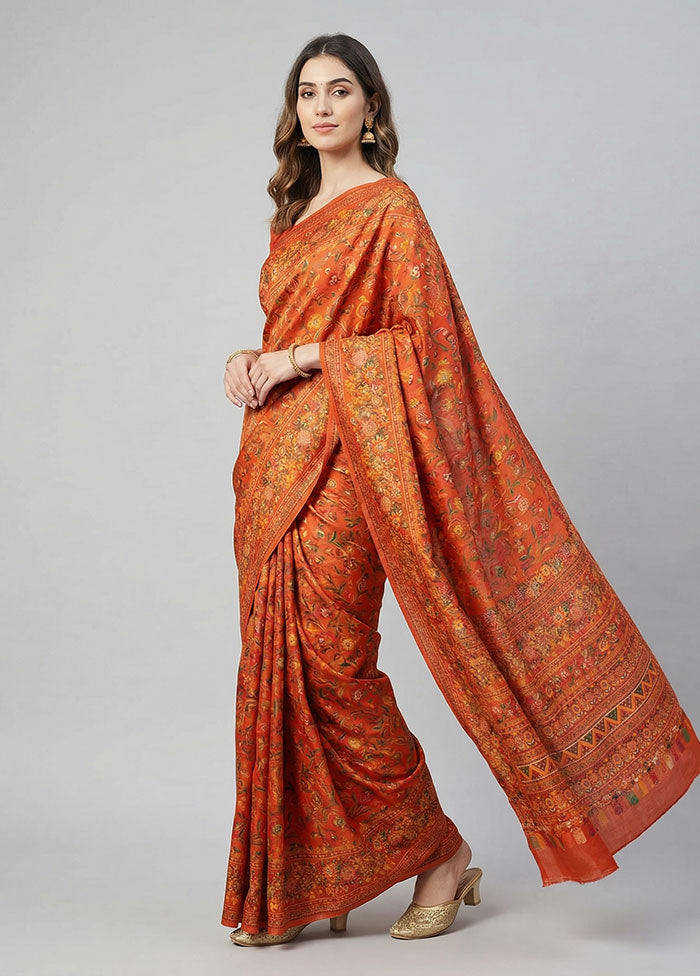 Pink Dupion Silk Saree With Blouse Piece