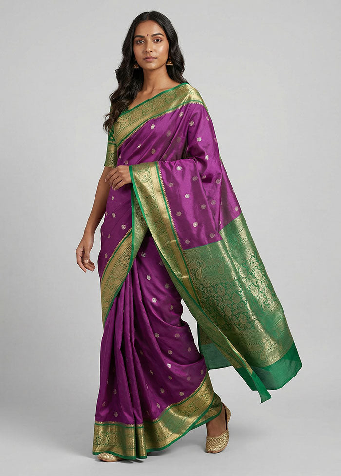 Pink Kanjivaram Silk Saree With Blouse Piece