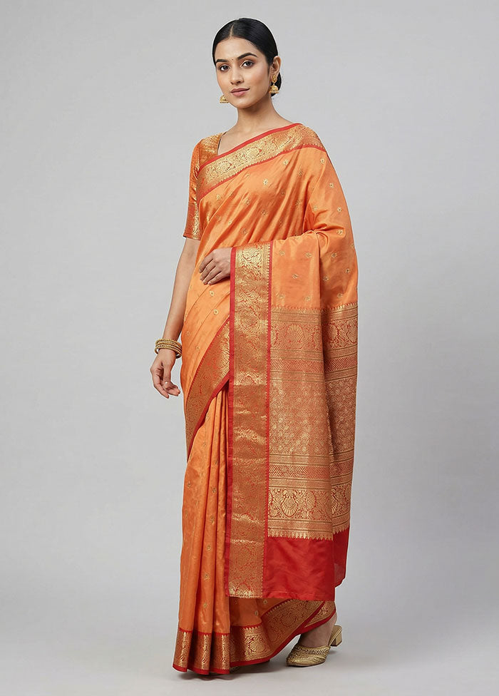Pink Kanjivaram Silk Saree With Blouse Piece