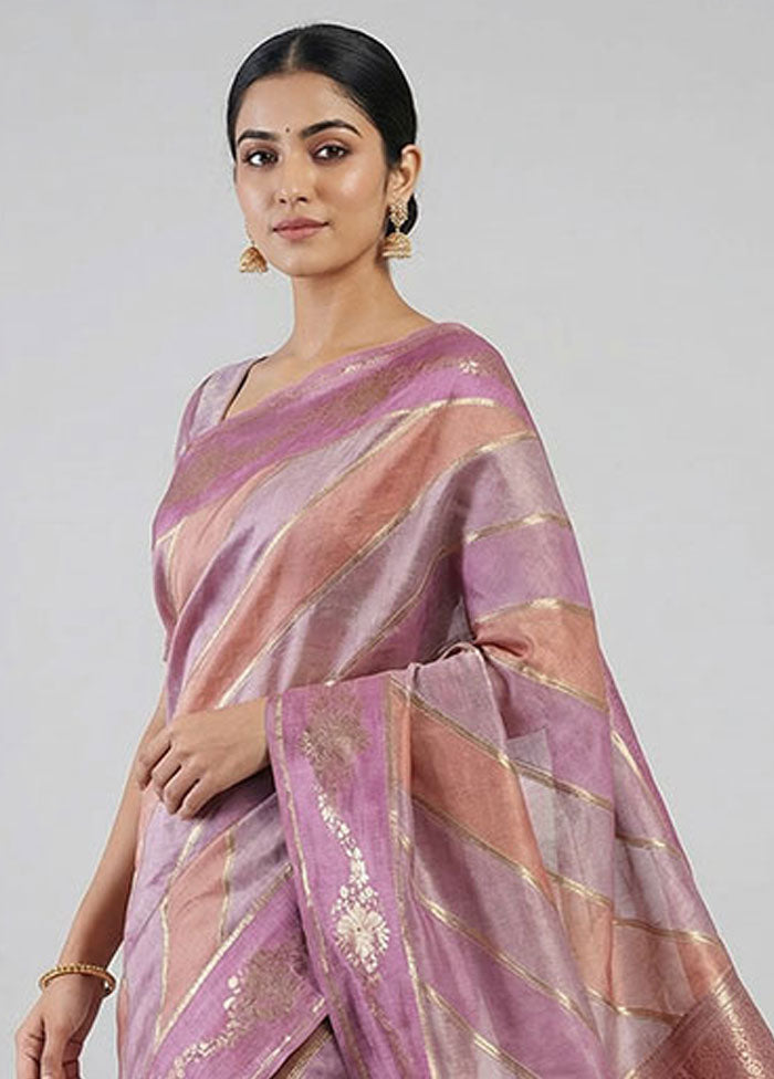 Multicolor Handloom Dupion Pure Silk Saree With Blouse Piece