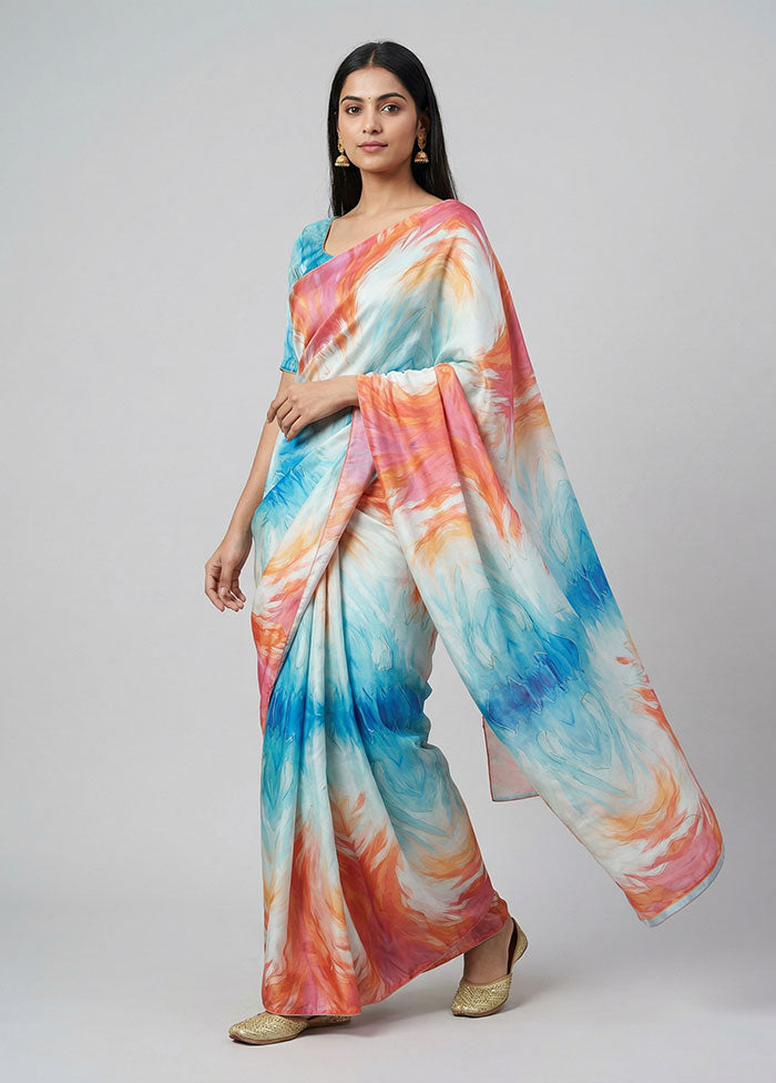 Pink Organza Saree With Blouse Piece