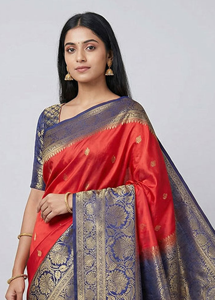 Pink Dupion Silk Saree With Blouse Piece
