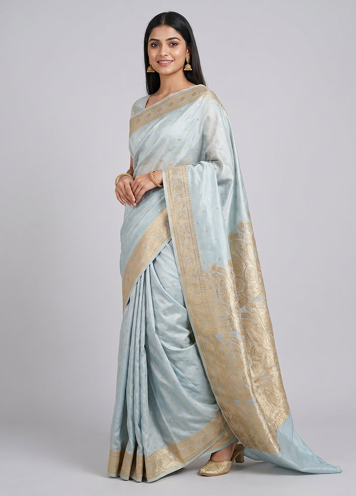 Green Banarasi Silk Saree With Blouse Piece