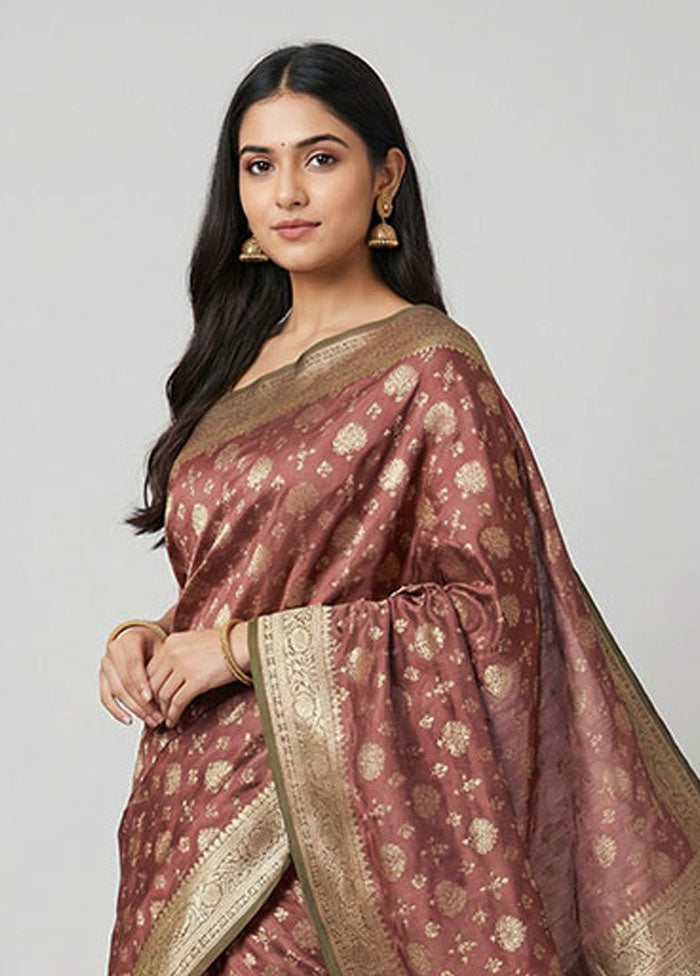 Purple Dupion Silk Saree With Blouse Piece