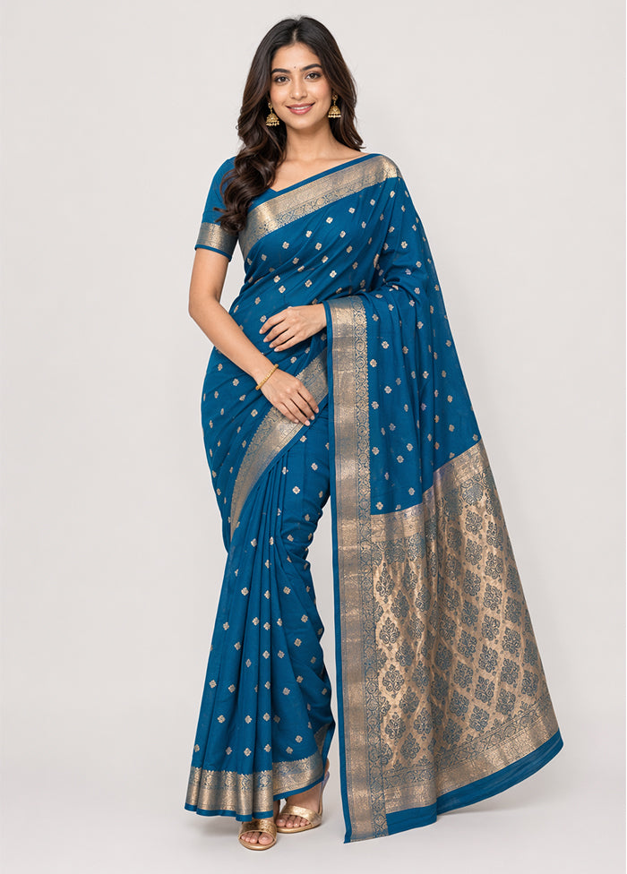 Green Handloom Kanjivaram Pure Silk Saree With Blouse Piece