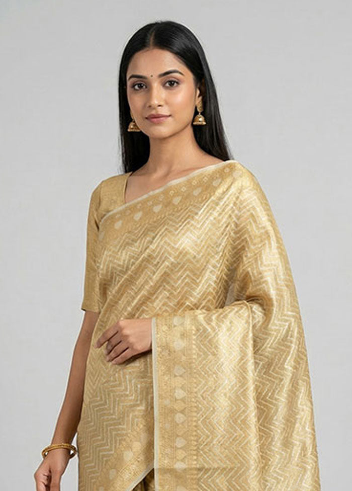 Green Tissue Silk Saree With Blouse Piece