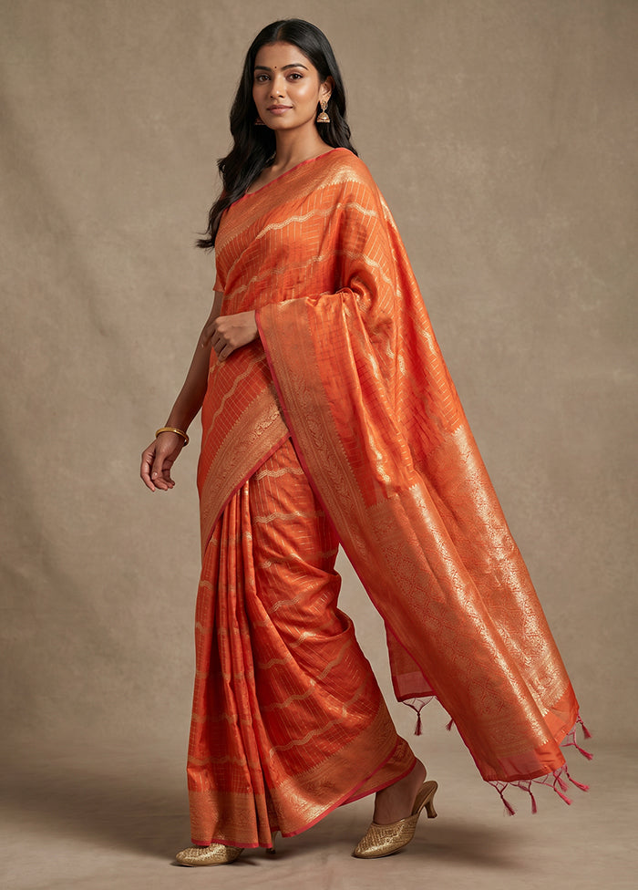 Pink Katan Silk Saree With Blouse Piece