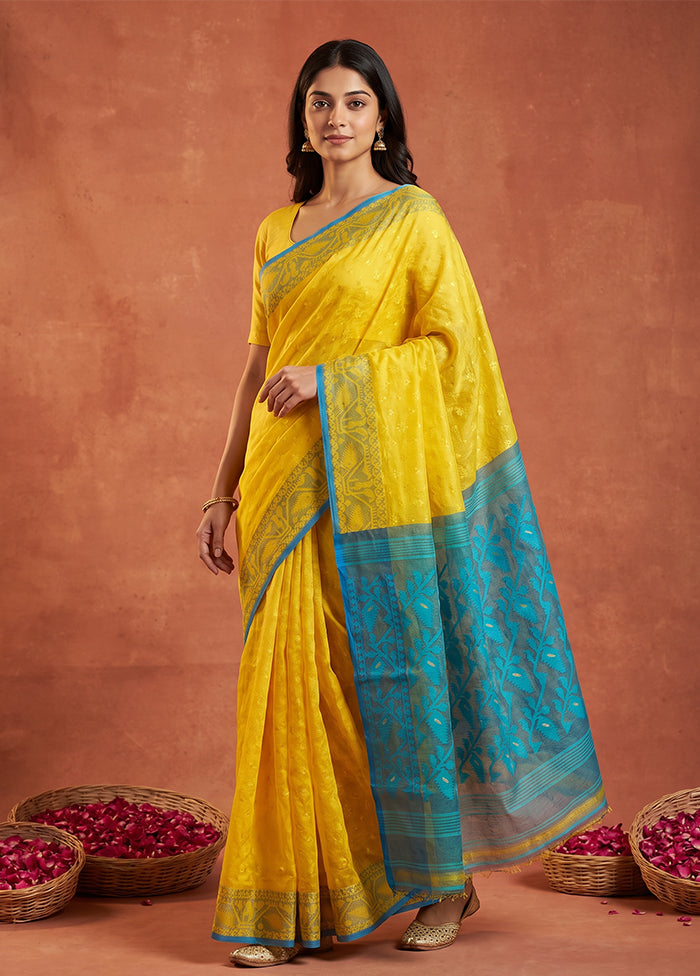 Green Jamdani Cotton Saree Without Blouse Piece