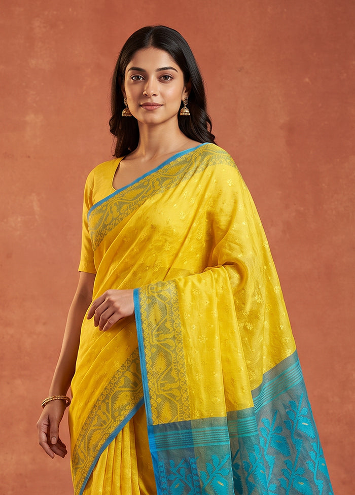 Green Jamdani Cotton Saree Without Blouse Piece