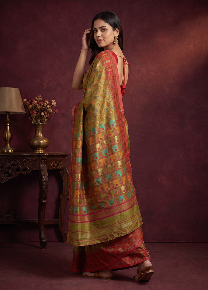 Green Jamdani Cotton Saree Without Blouse Piece