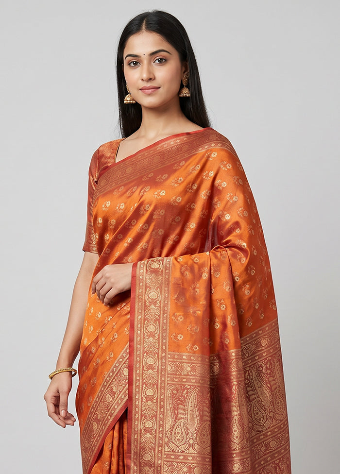 Yellow Jamewar Silk Saree With Blouse Piece