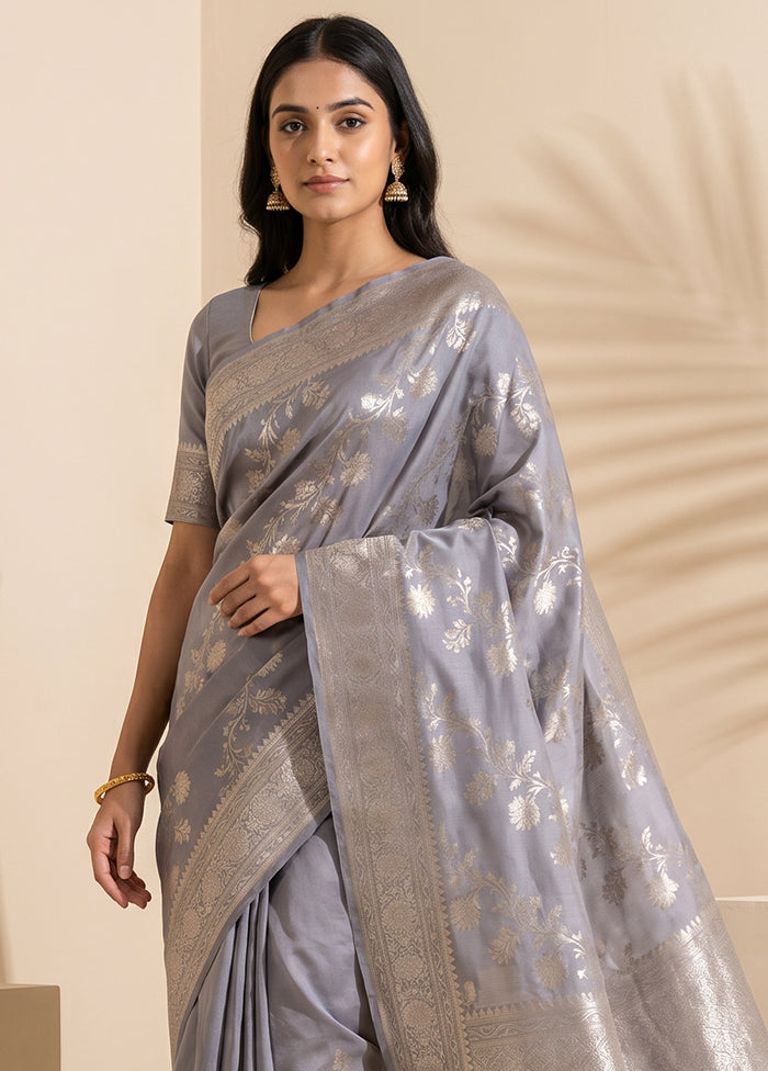 Purple Dupion Silk Saree With Blouse Piece