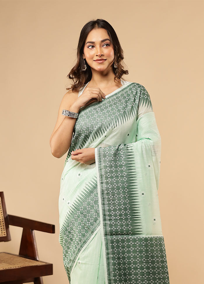 Green Matka Silk Saree With Blouse Piece