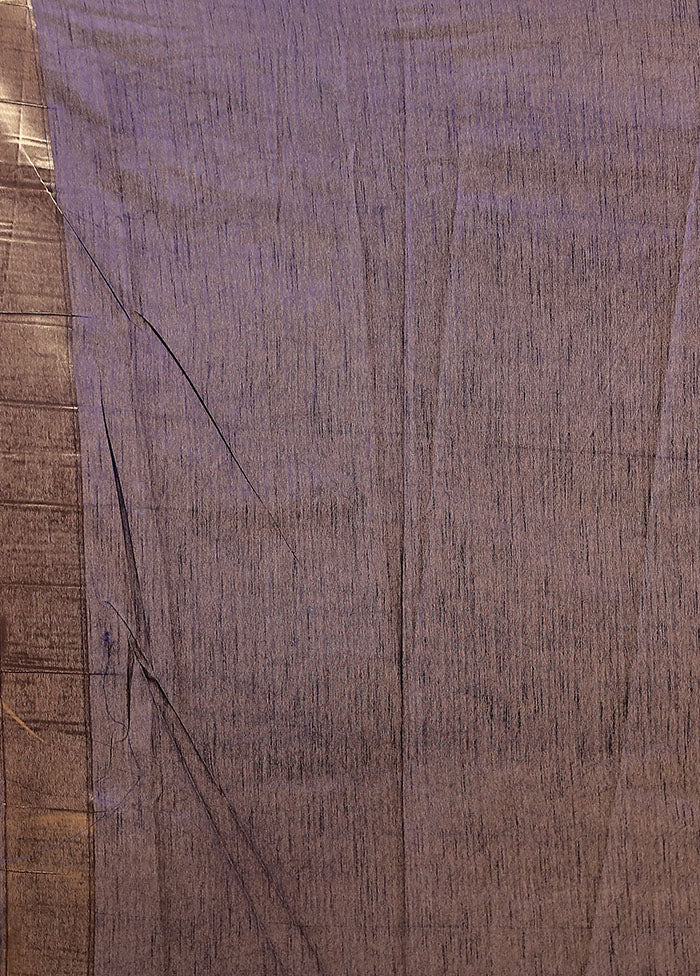 Blue Dupion Silk Saree With Blouse Piece