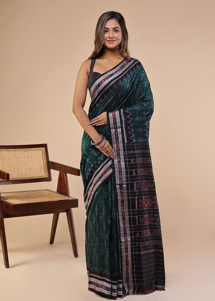 Green Bomkai Silk Saree Without Blouse Piece