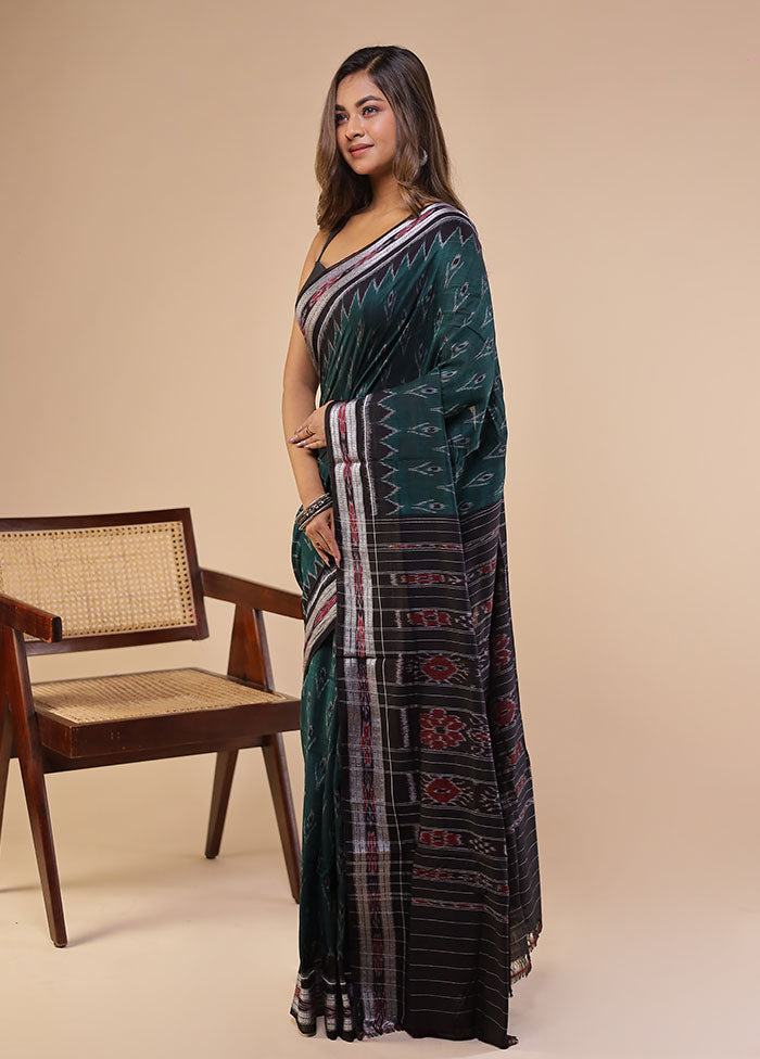 Green Bomkai Silk Saree Without Blouse Piece
