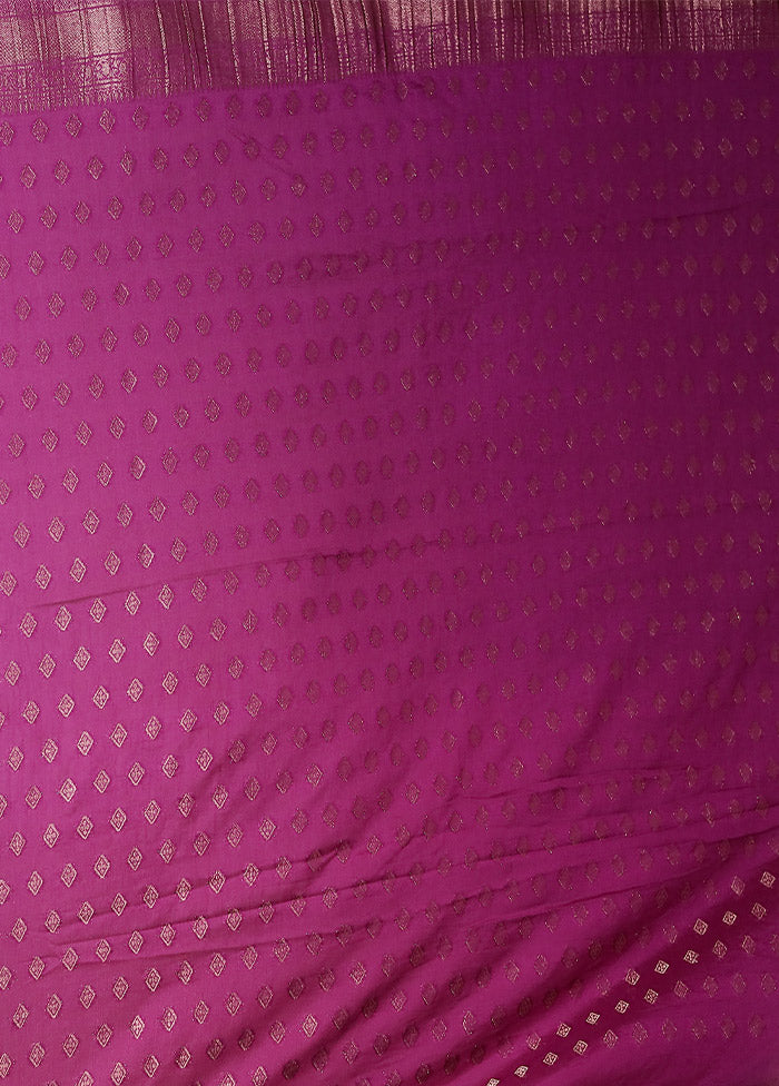 Purple Georgette Saree With Blouse Piece