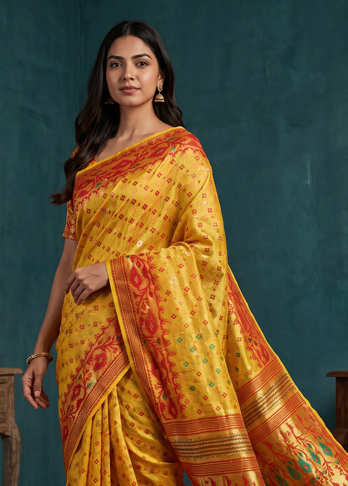 Yellow Jamdani Cotton Saree Without Blouse Piece